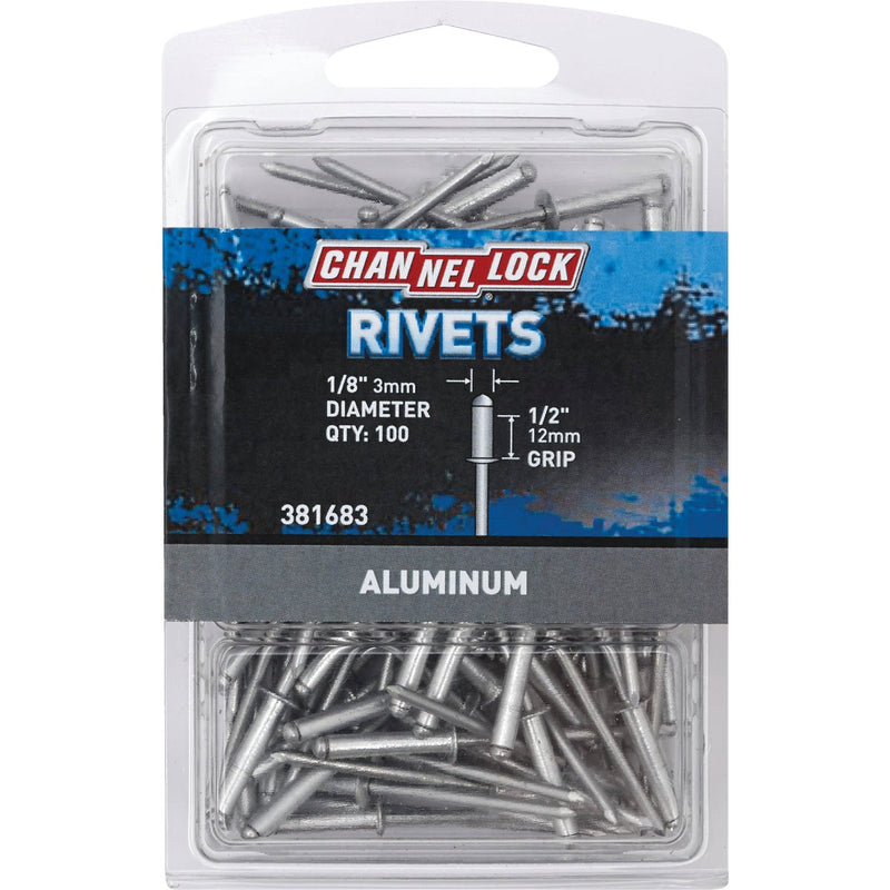 Channellock 1/8 In. Dia. x 1/2 In. Grip Aluminum POP Rivet (100-Pack)