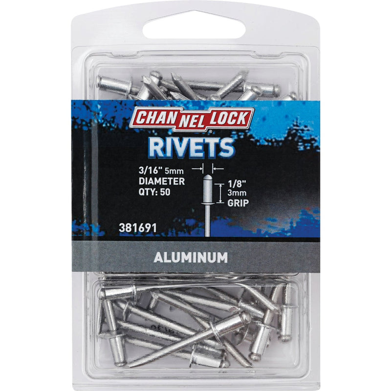 Channellock 3/16 In. Dia. x 1/8 In. Grip Aluminum POP Rivet (50-Pack)