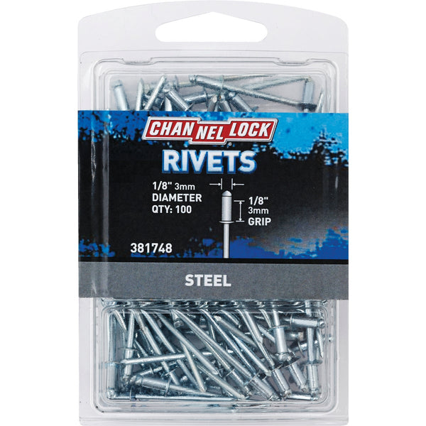 Channellock 1/8 In. Dia. x 1/8 In. Grip Steel POP Rivet (100-Pack)