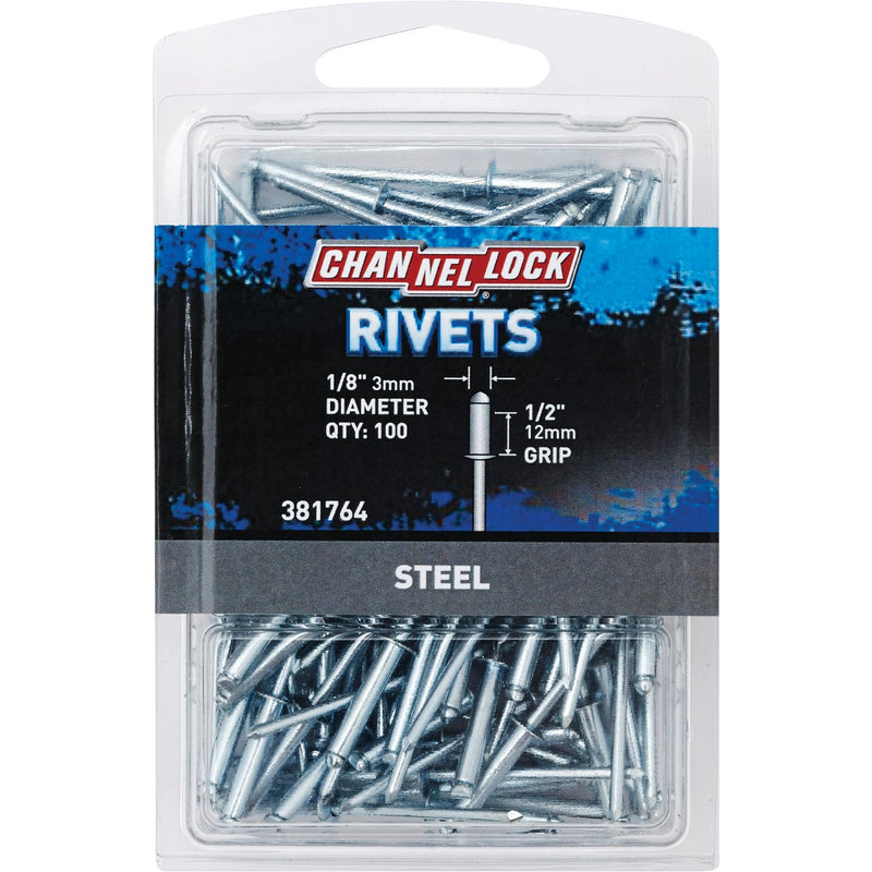 Channellock 1/8 In. Dia. x 1/2 In. Grip Steel POP Rivet (100-Pack)