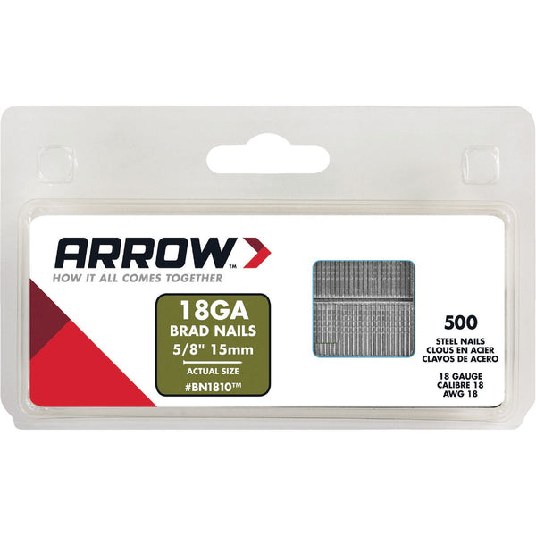 Arrow 18-Gauge Steel Brad Nail, 5/8 In. (1000-Pack)