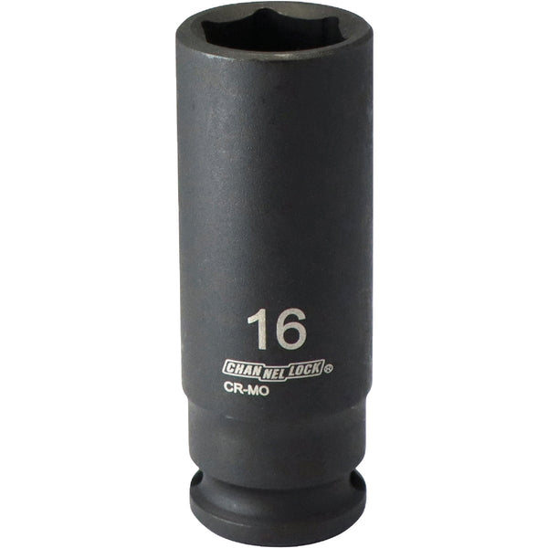 Channellock 3/8 In. Drive 16 mm 6-Point Deep Metric Impact Socket