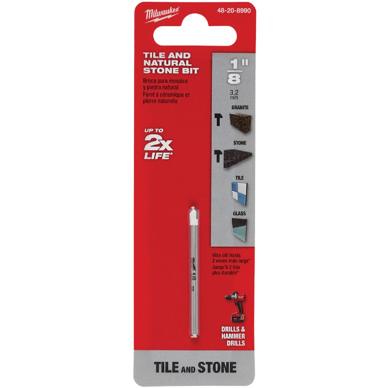 Milwaukee 1/8 In. Natural Stone, Glass and Tile Drill Bit