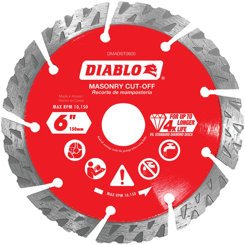 Diablo 6 In. Segmented Turbo Rim Dry/Wet Diamond Blade