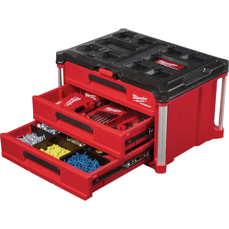 Milwaukee PACKOUT 3-Drawer Toolbox, 50 Lb. Capacity