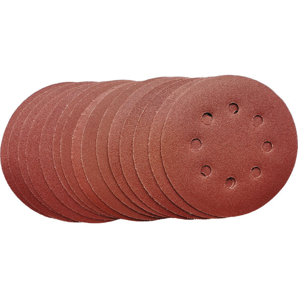 5 In. 120-Grit 8-Hole Pattern Vented Sanding Disc with Hook & Loop Backing (15-Pack)