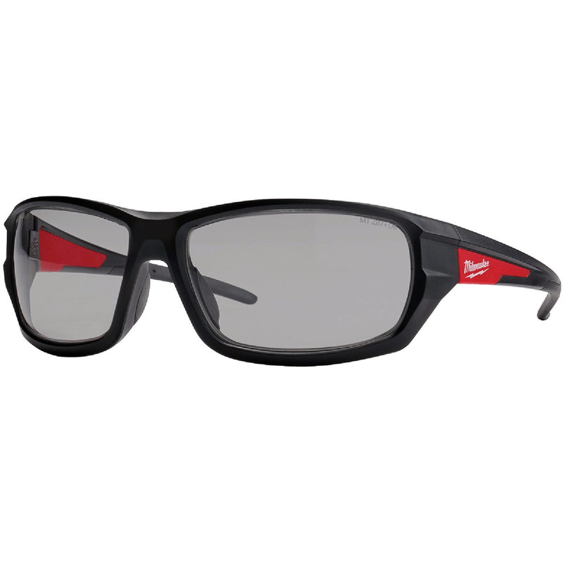 Milwaukee Performance Red & Black Frame Safety Glasses with Gray Fog-Free Lenses