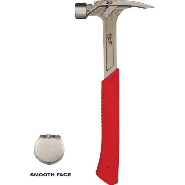 Milwaukee 20 Oz. Smooth-Face Rip Claw Hammer with Steel Handle