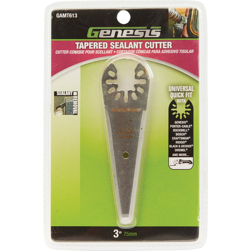 Genesis 3 In. Stainless Steel Tapered Sealant Cutting Oscillating Blade