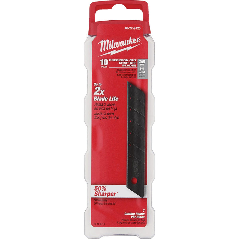 Milwaukee 25mm 7-Point Precision Snap-Off Knife Blade (10-Pack)