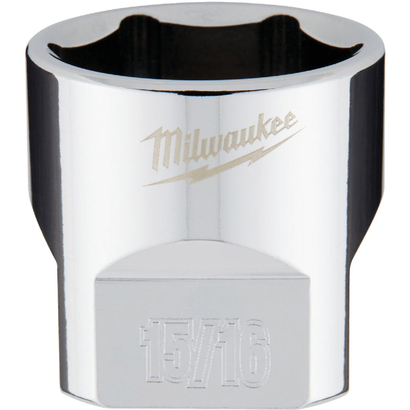 Milwaukee 3/8 In. Drive 15/16 In. 6-Point Shallow Standard Socket with FOUR FLAT Sides