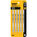 DeWalt T-Shank 4 In. x 10 TPI High Carbon Steel Jig Saw Blade, Fine Finish Wood (5-Pack)