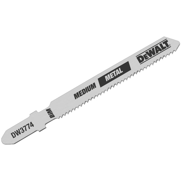 DeWalt T-Shank 3 In. x 18 TPI High Carbon Steel Jig Saw Blade, Medium Metal (5-Pack)