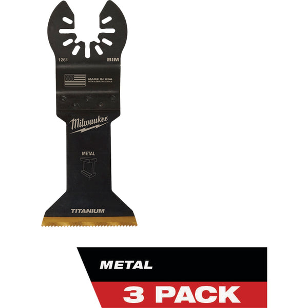 Milwaukee OPEN-LOK 1-3/4 In. Titanium Enhanced Bi-Metal Oscillating Blade (3-Pack)