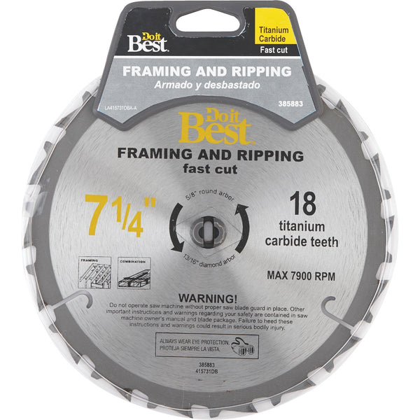 Do it Best Professional 7-1/4 In. 18-Tooth Ripping Circular Saw Blade