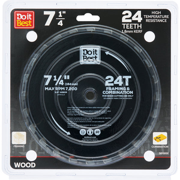 Do it Best Professional 7-1/4 In. 24-Tooth Framing & Ripping Circular Saw Blade