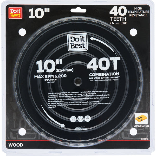 Do it Best Professional 10 In. 40-Tooth Crosscut/Ripping Circular Saw Blade