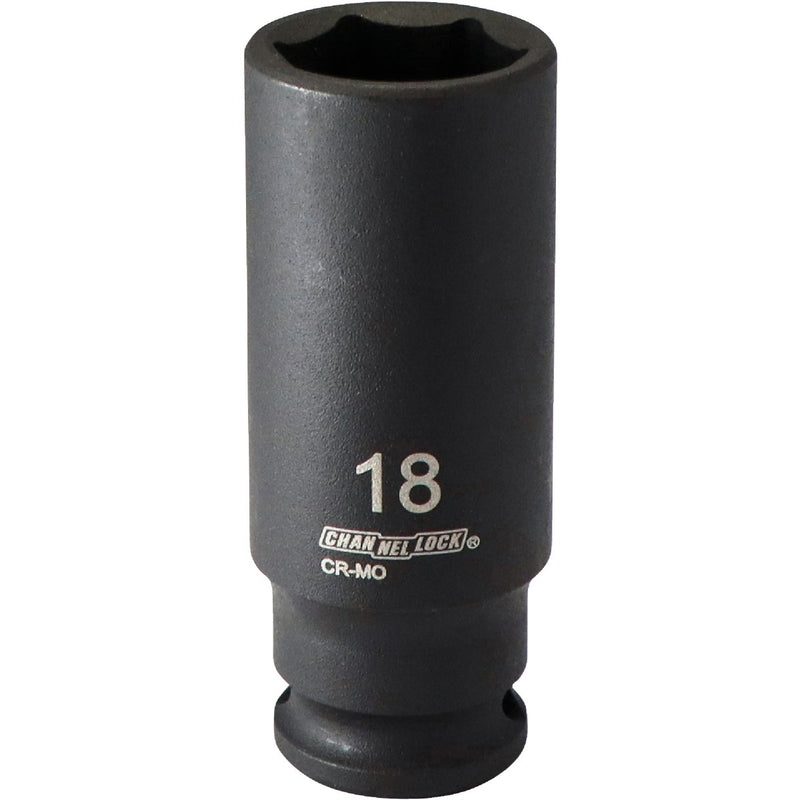 Channellock 3/8 In. Drive 18 mm 6-Point Deep Metric Impact Socket