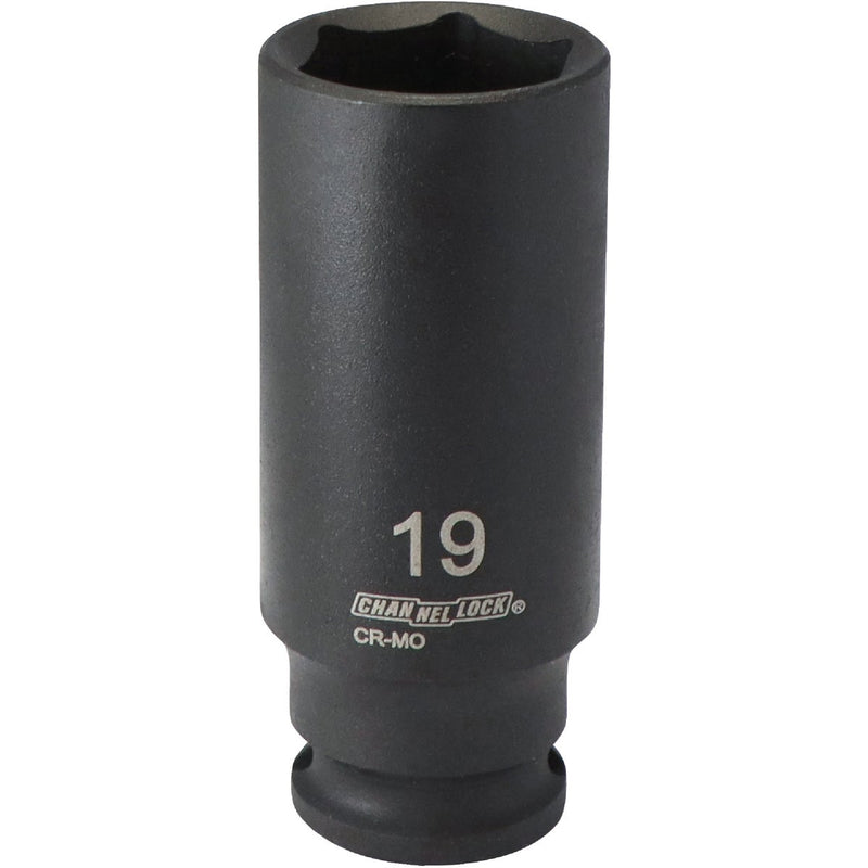 Channellock 3/8 In. Drive 19 mm 6-Point Deep Metric Impact Socket