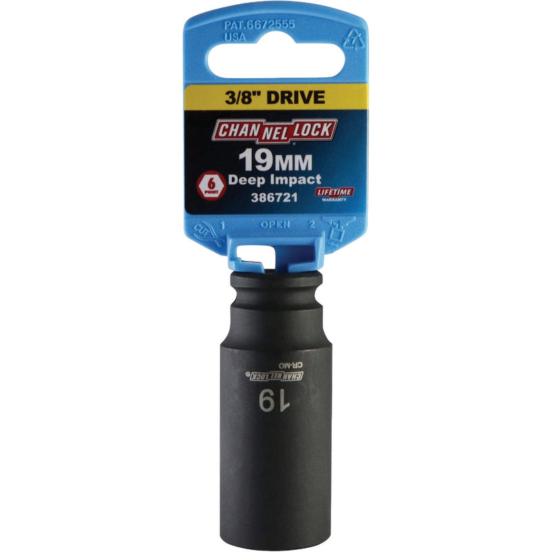 Channellock 3/8 In. Drive 19 mm 6-Point Deep Metric Impact Socket