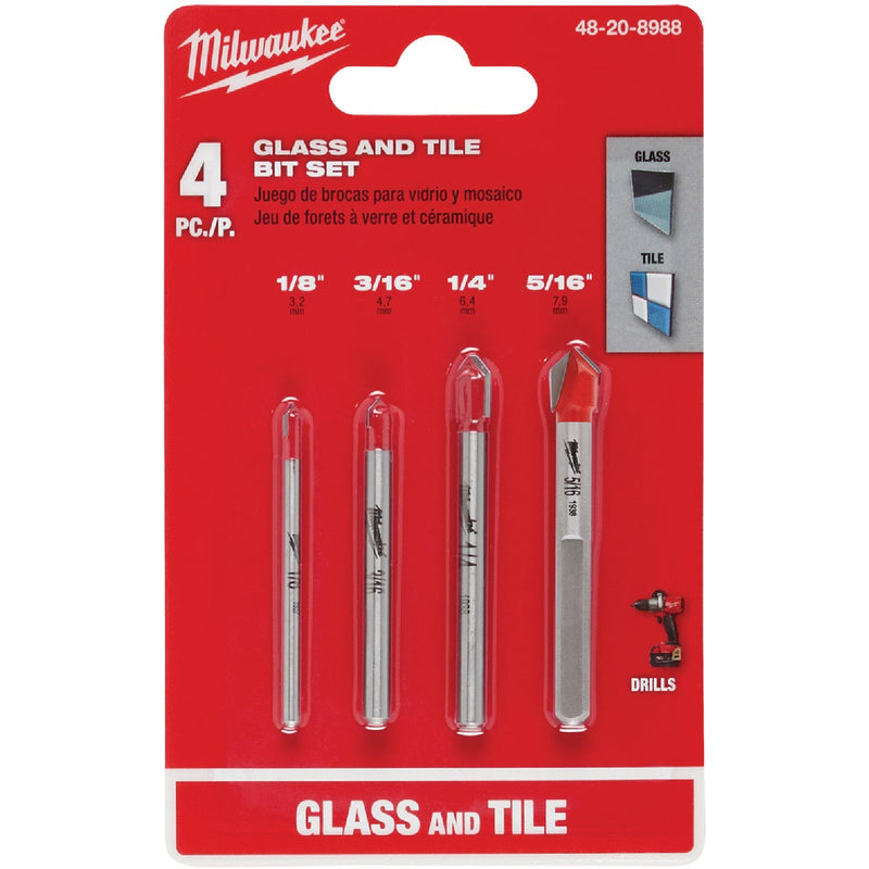 Milwaukee 4-Piece Glass and Tile Bit Set