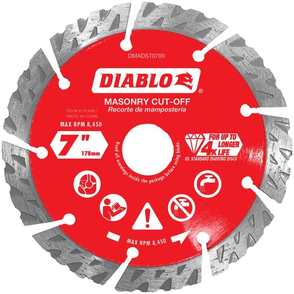 Diablo 7 In. Segmented Turbo Rim Dry/Wet Diamond Blade