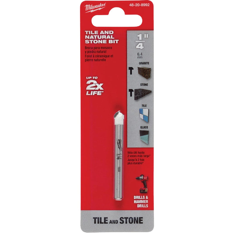 Milwaukee 1/4 In. Natural Stone, Glass and Tile Drill Bit