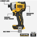 DEWALT ATOMIC 20V MAX Brushless 1/4 In. Compact Cordless Impact Driver Kit with 2.0 Ah Battery & Charger