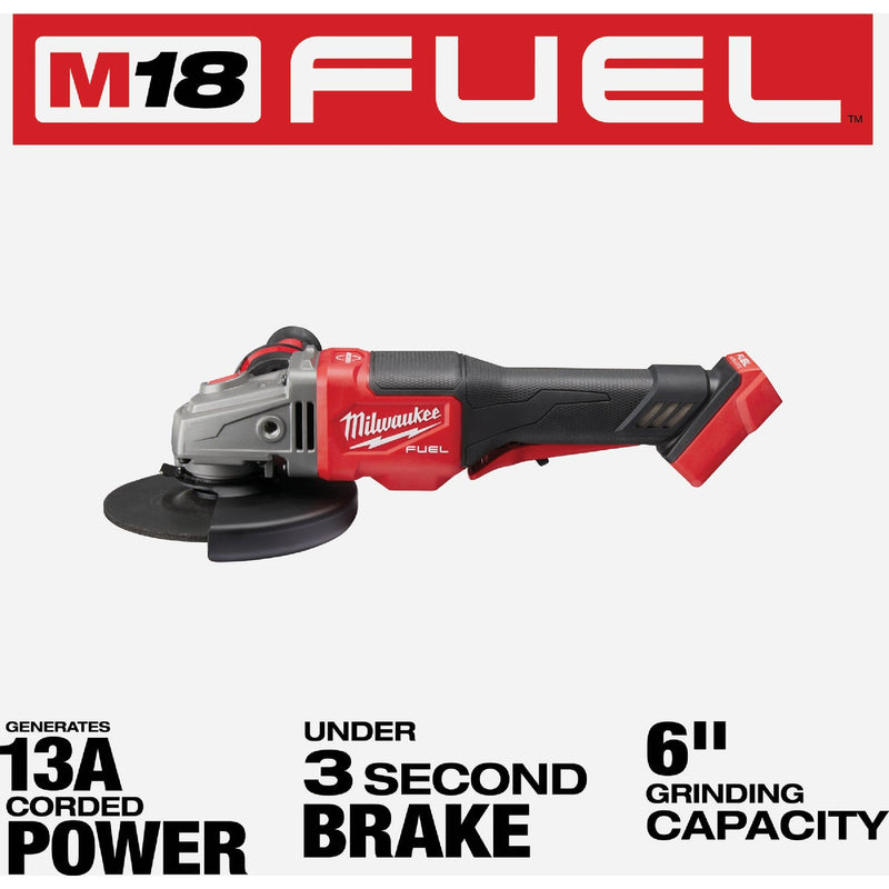 Milwaukee M18 FUEL 4-1/2 In. / 6 In. Brushless Braking Cordless Angle Grinder with Paddle Switch No Lock (Tool Only)