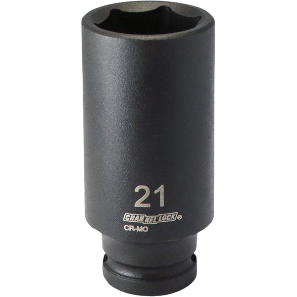 Channellock 3/8 In. Drive 21 mm 6-Point Deep Metric Impact Socket