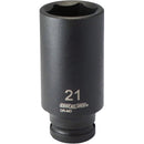 Channellock 3/8 In. Drive 21 mm 6-Point Deep Metric Impact Socket