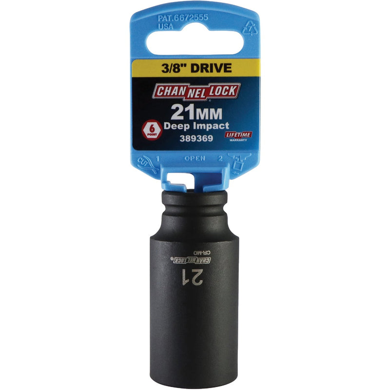 Channellock 3/8 In. Drive 21 mm 6-Point Deep Metric Impact Socket