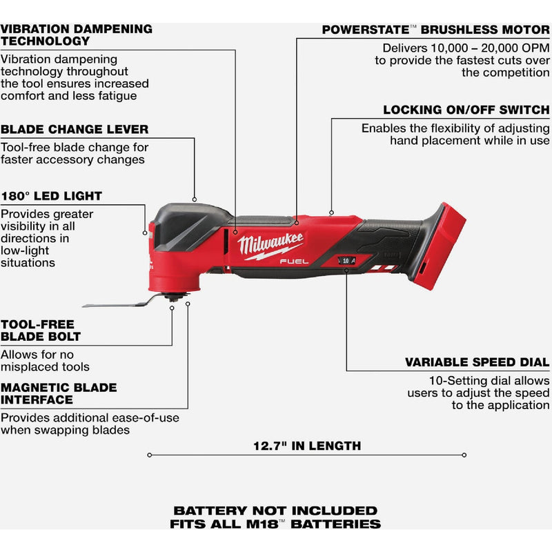 Milwaukee M18 FUEL Brushless Cordless Oscillating Multi-Tool (Tool Only)