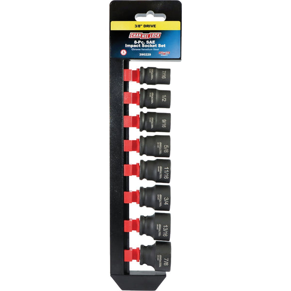 Channellock Standard 3/8 In. Drive 6-Point Shallow Impact Driver Set (8-Piece)