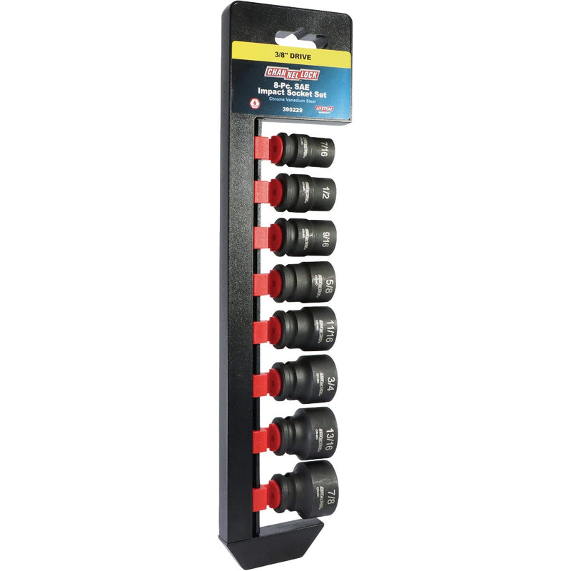 Channellock Standard 3/8 In. Drive 6-Point Shallow Impact Driver Set (8-Piece)