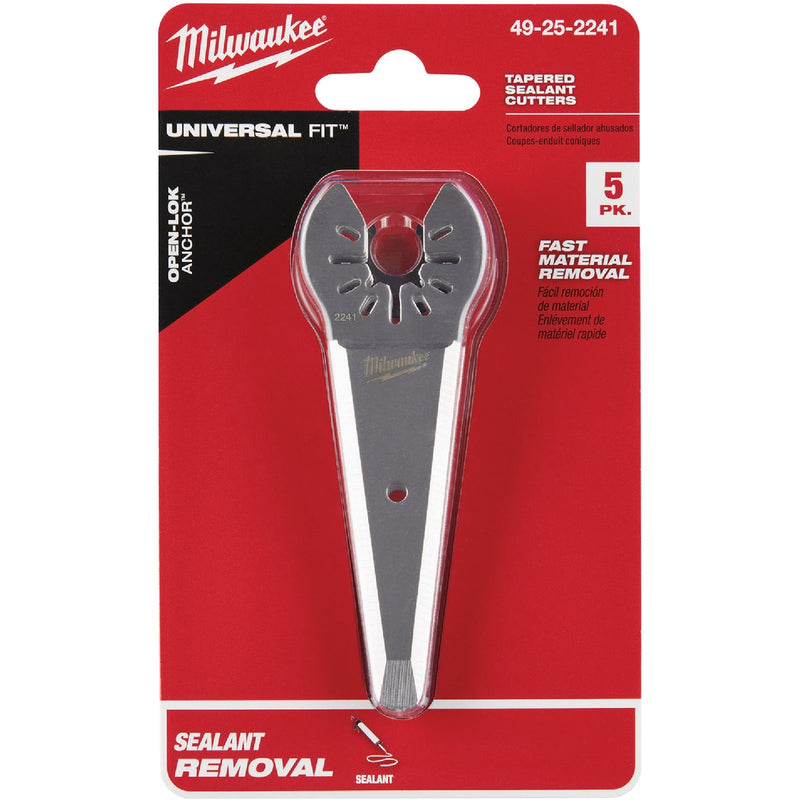 Milwaukee OPEN-LOK Stainless Steel Tapered Sealant Cutting Oscillating Blade (5-Pack)