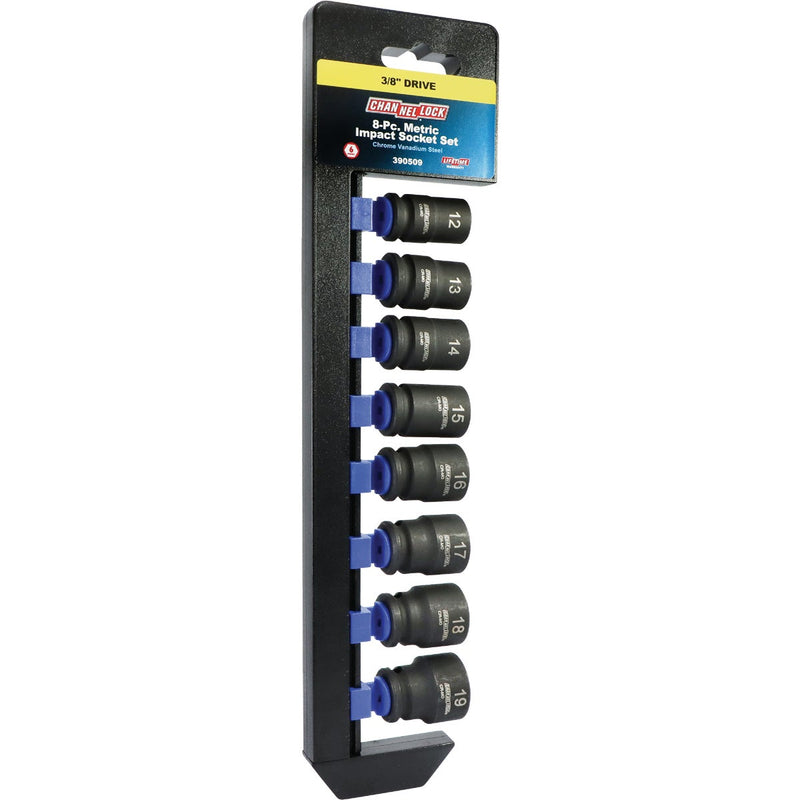 Channellock Metric 3/8 In. Drive 6-Point Shallow Impact Driver Set (8-Piece)