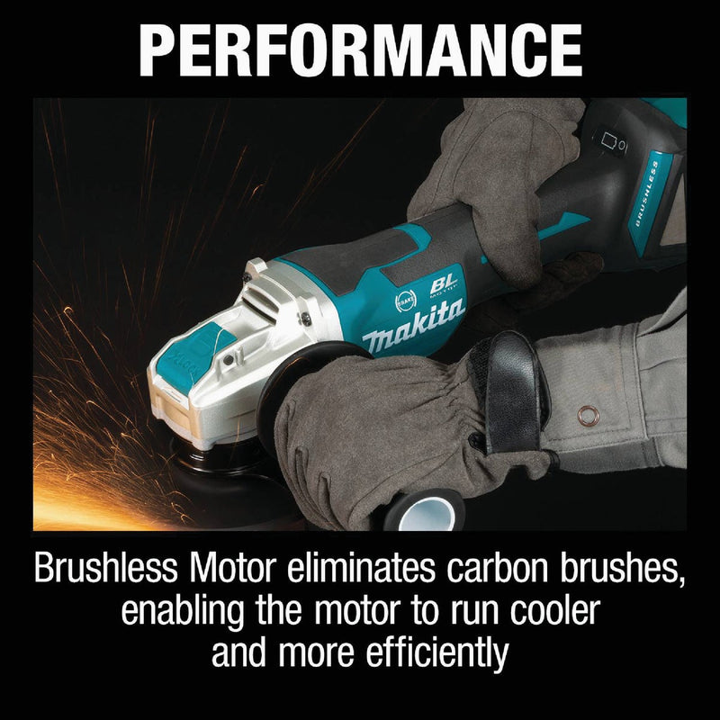 Makita 18 Volt LXT Lithium-Ion 4-1/2 In. - 5 In. Brushless X-LOCK Cordless Angle Grinder with Paddle Switch (Tool Only)