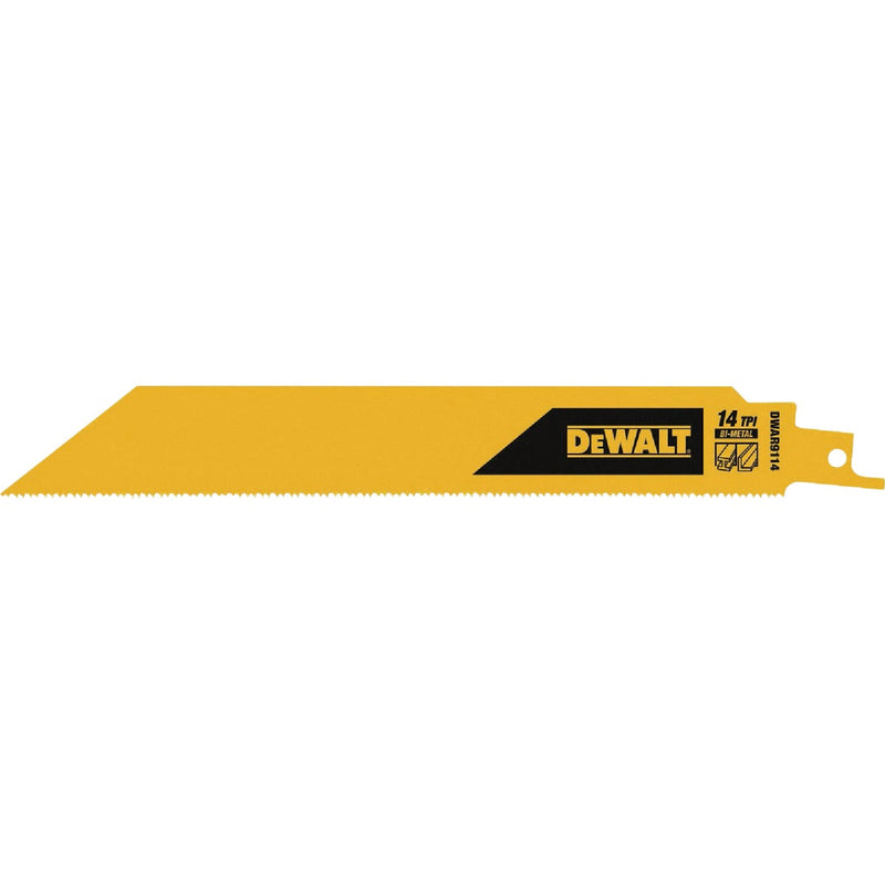 DEWALT 9 In. 14 TPI Bi-Metal Reciprocating Saw Blade (5-Pack)