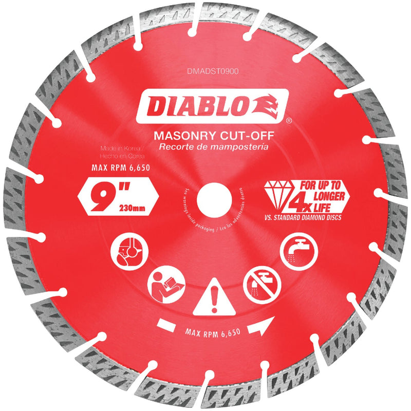 Diablo 9 In. Segmented Turbo Rim Dry/Wet Diamond Blade