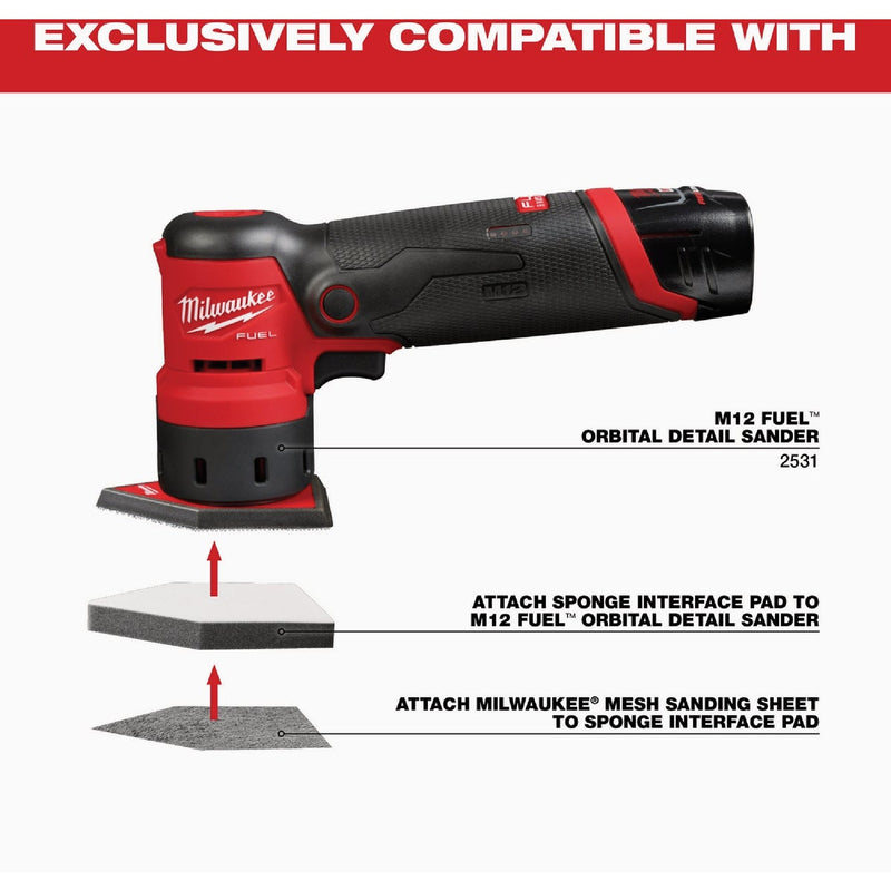 Milwaukee Sponge Interface Pad for M12 FUEL Orbital Detail Sander