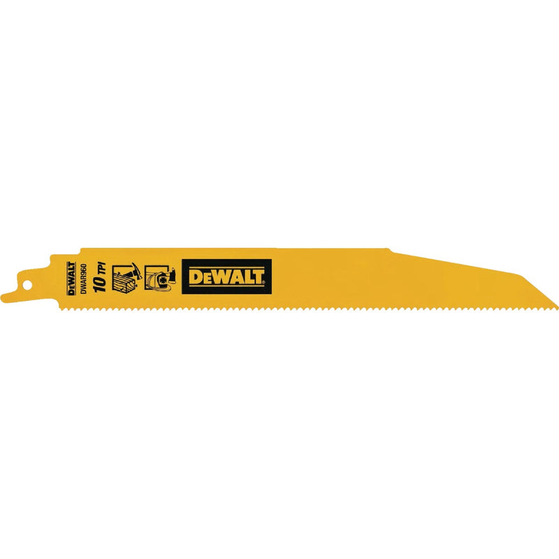 DEWALT 9 In. 10 TPI Demolition Bi-Metal Reciprocating Saw Blade (5-Pack)