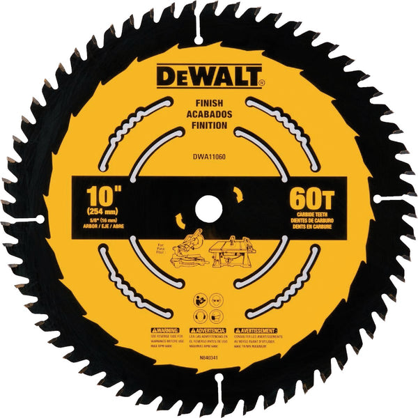 DEWALT 10 In. 60-Tooth Finish Circular Saw Blade