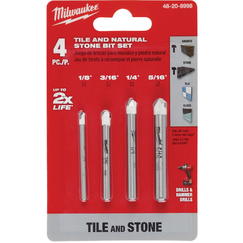 Milwaukee 4-Piece Tile and Natural Stone Bit Set