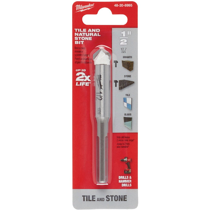 Milwaukee 1/2 In. Natural Stone, Glass and Tile Drill Bit