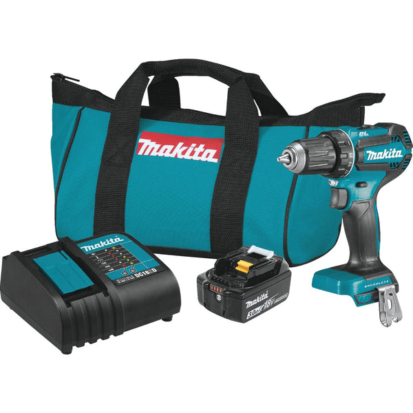 Makita 18-Volt LXT Lithium-Ion 1/2 In. Brushless Cordless Drill/Driver Kit