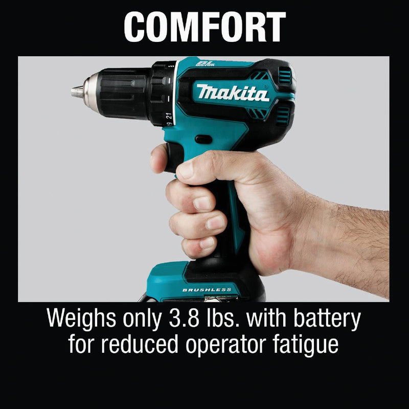 Makita 18-Volt LXT Lithium-Ion 1/2 In. Brushless Cordless Drill/Driver Kit