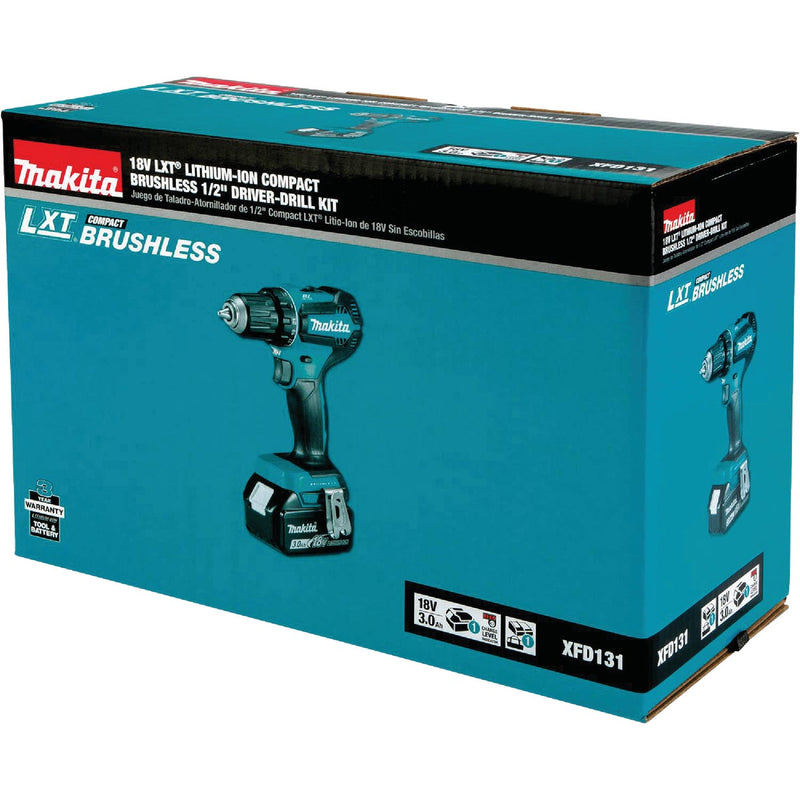 Makita 18-Volt LXT Lithium-Ion 1/2 In. Brushless Cordless Drill/Driver Kit