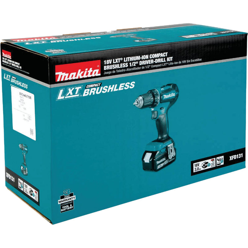 Makita 18-Volt LXT Lithium-Ion 1/2 In. Brushless Cordless Drill/Driver Kit