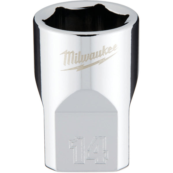 Milwaukee 3/8 In. Drive 14 mm 6-Point Shallow Metric Socket with FOUR FLAT Sides